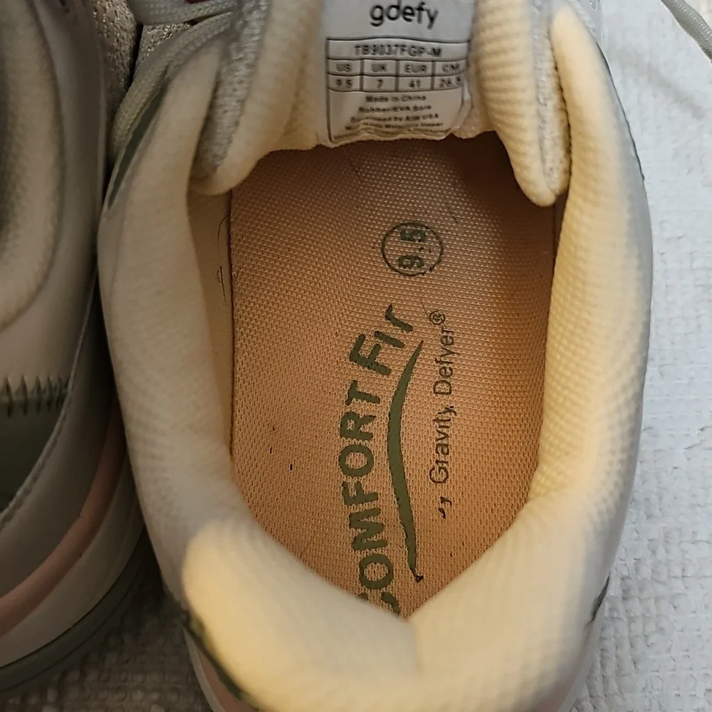 Gdefy Women's Comfort Sneakers in Cream and Gray - Picture 4 of 5